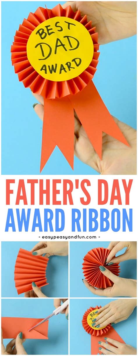 diy paper award ribbon father s day craft idea easy