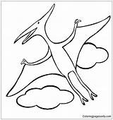 Pterodactyl Coloring Dinosaur Pages Dinosaurs Color Kids Drawing Colouring Flying Printable Print Quetzalcoatlus Outline Sheets Cute Coloringpagesonly Pterosaur Found Paw sketch template