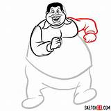 Fat Albert Draw Step Sketchok Cartoon Characters sketch template