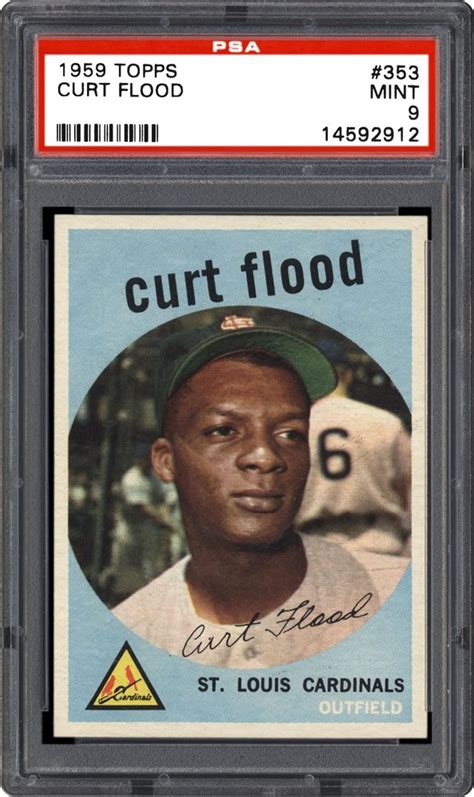 auction prices realized baseball cards  topps curt flood