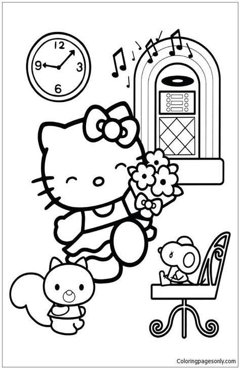 kitty   friends coloring pages top   printable