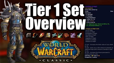 wow classic tier  set overview molten core youtube