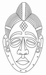 Masken Afrikanische sketch template