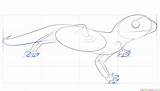 Gecko Leopard Draw Step Drawing sketch template