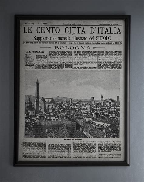 vintage italian newspaper reproduction unframed le cento etsy