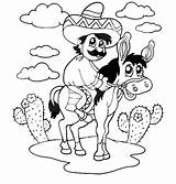 Coloring Pages Mexican Man Mexico Donkey Boy Sitting Color Printable Drawing Fiesta Getcolorings Getdrawings sketch template