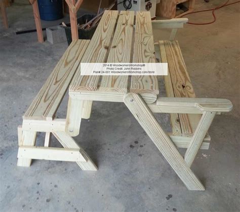 p folding bench  picnic table combo woodworking
