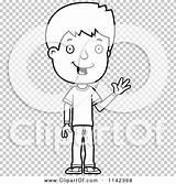 Waving Adolescent Teenage Outlined Cory Thoman sketch template