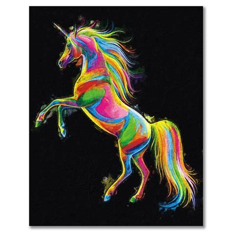 paint  numbers kit colorful unicorn diy painting gift etsy