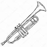 Trumpet Drawing Sketch Vector Getdrawings sketch template