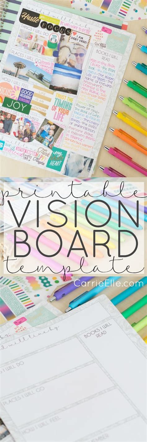 vision board templates  printable