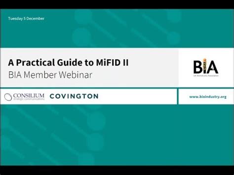 practical guide  mifid ii bia member webinar youtube
