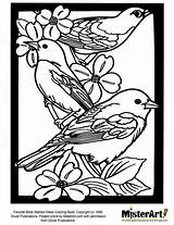 Coloring Pages Glass Stained Birds Bird Printable Patterns Book Dover Drawing Books Drawings Kids Crafts Mosaic Favorite Adult Flower Getdrawings sketch template