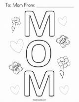 Coloring Mom Pages Print Mothers Mother Mommy Printable Color Happy Letter Ll Twistynoodle Words Preschool sketch template