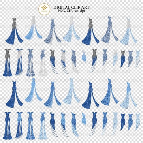 dress clipart png file format diamond rhinestone blue  white gown clipart prom evening