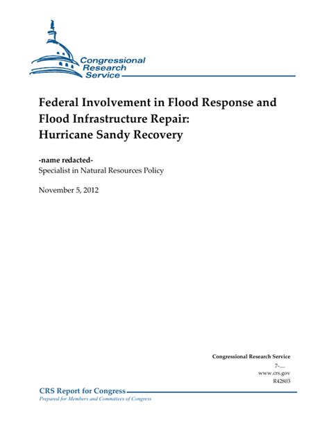 federal involvement  flood response  flood infrastructure repair