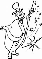 Magic Coloring Magician Pages Circus Colouring Printable Template Clipart Drawing Stick sketch template