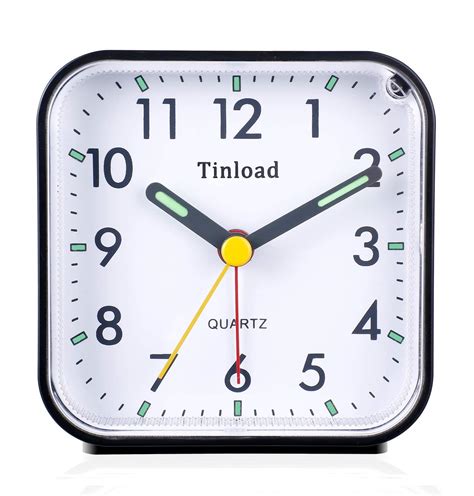 tinload small battery operated analog alarm clock silent  ticking black ebay