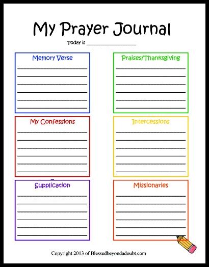 childrens prayer journal printable  moms