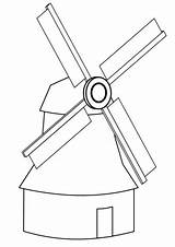 Coloring Windmill Simple Pages Drawing Windmills Printable Crafts Categories sketch template