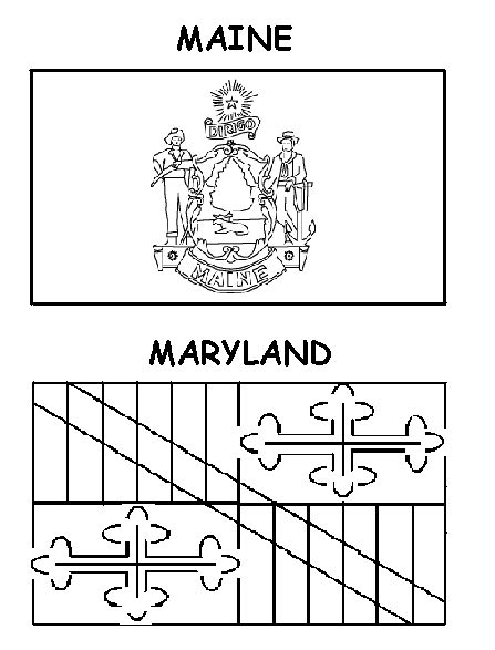 maryland state flag coloring page   maryland state
