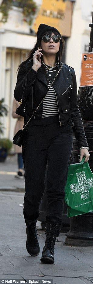 daisy lowe embraces a rock chic look in leather jacket daily mail online