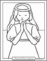 Communion Coloring First Girl Pages Eucharist Praying Catholic Printables Receiving Silhouette Holy Printable Color Drawing Clipart Jesus Pray After Print sketch template