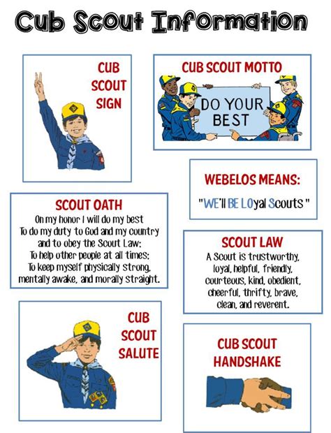 empower  cub scouts scout oath  law helps  printables