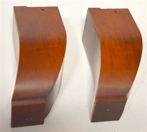 pair  solid wooden furniture legs curved   sq