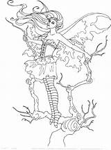 Coloring Pages Fairy Amy Brown Elf Colouring Strange Adult Magic Fantasy Elves Faries Fae Printable Wings Mythical Mystical Myth Legend sketch template