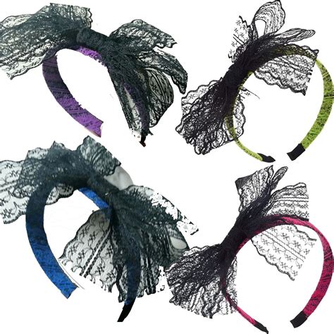 80 s party lace headband with bow 80s headband