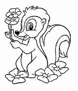 Thumper Bambi Coloring Pages Flower Colouring Just Popular Print Coloringhome Comments sketch template