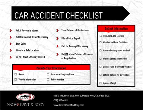 prepared   accident checklist