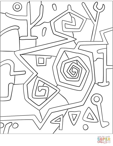 heroic roses  paul klee coloring page  printable coloring pages