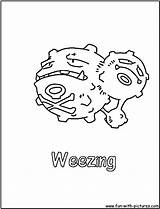 Coloring Weezing Pages Pokemon Poison Fun Colouring sketch template