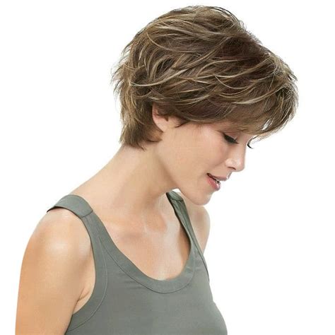 Phocas Short Brown Wigs For Women Highlight Blonde Pixie Cut Wig With