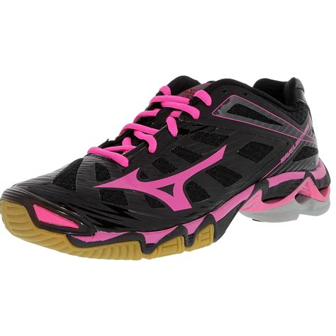 mizuno womens wave lightning rx grey pink black ankle high tennis shoe  walmartcom
