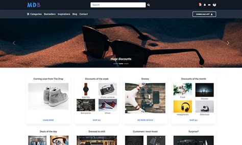 amazon homepage template bootstrap  material design