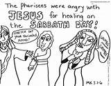 Jesus Heals Sabbath Colouring Crippled Readings sketch template