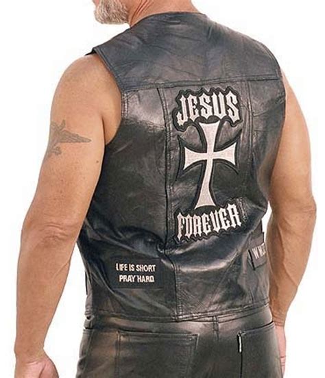 jesus  christian biker leather vest jackets masters