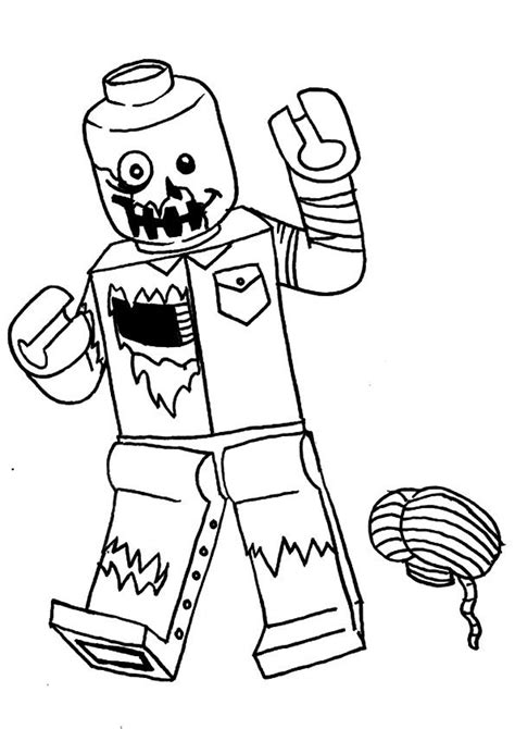 printable lego zombie coloring picture assignment sheets