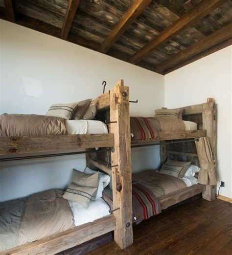 timber bunk beds  ladder   telephone steps built