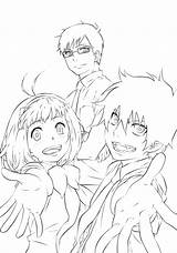 Exorcist Coloring Lineart Ao Blue Pages Anime Rin Deviantart Choose Board Yukio Shiemi Drawings sketch template