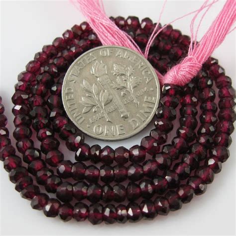 gemstone beads garnet micro faceted rondelle january