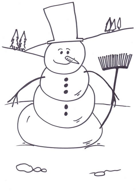 printable snowman coloring pages  kids
