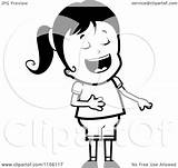 Laughing Pointing Girl Cartoon Clipart Coloring Outlined Vector Cory Thoman Regarding Notes Clipartof sketch template