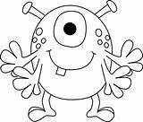 Monster Clipart Outline Alien Arm Clip Four Monsters Eyes Coloring Cartoon Pages Cliparts Eye Mycutegraphics Class Drawing Little Graphics Drawings sketch template