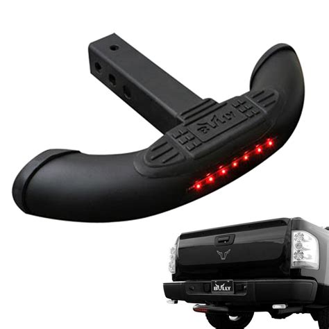 black trailer towing hitch step receiver cover  led brake light