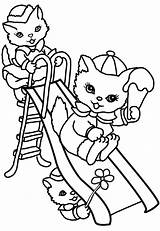 Summer Cats Coloring Pages Playground Drawing Print sketch template
