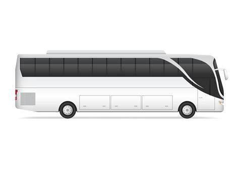 realistic white bus side view  vector art  vecteezy